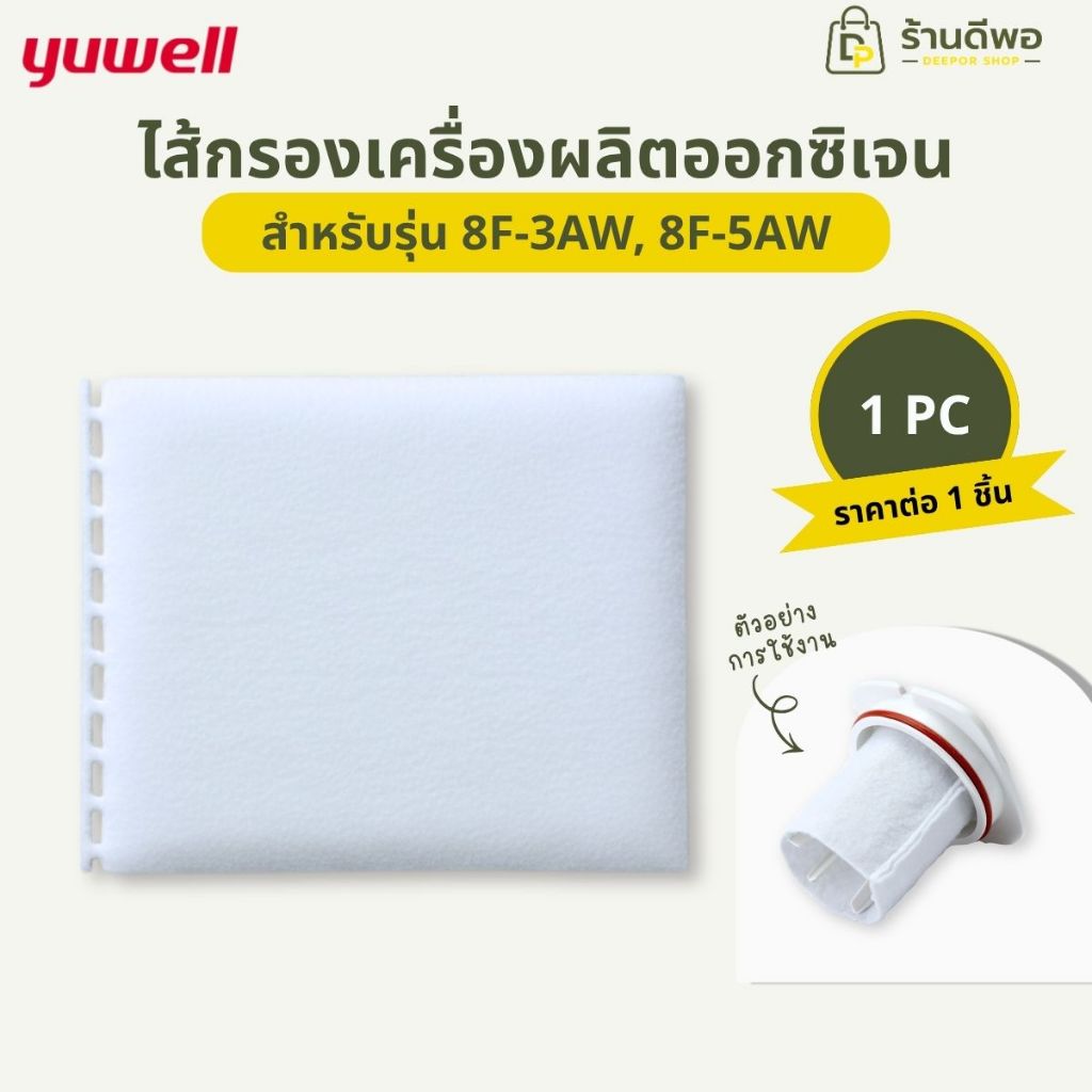 ไส้กรองเครื่องผลิตออกซิเจน Yuwell รุ่น 8F-3AW, 8F-5AW แท้ตรงรุ่น