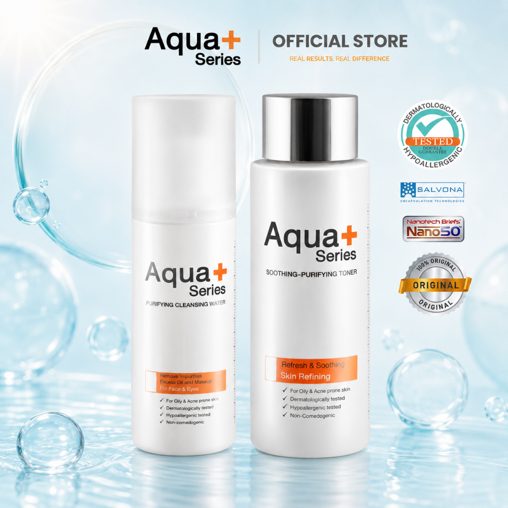 ( ชุดเซ็ต ) Aquaplus Series Cleansing Water 150 ml & Purifying Toner 150 ml คลีนซิ่ง และ โทนเนอร์