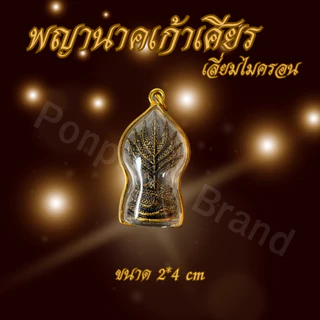 Ponprom พญานาคปรก 9 เศียร เนื้อตะกั่ว เลี่ยมไมครอน ขนาด 2*4 cm นาค พญานาค