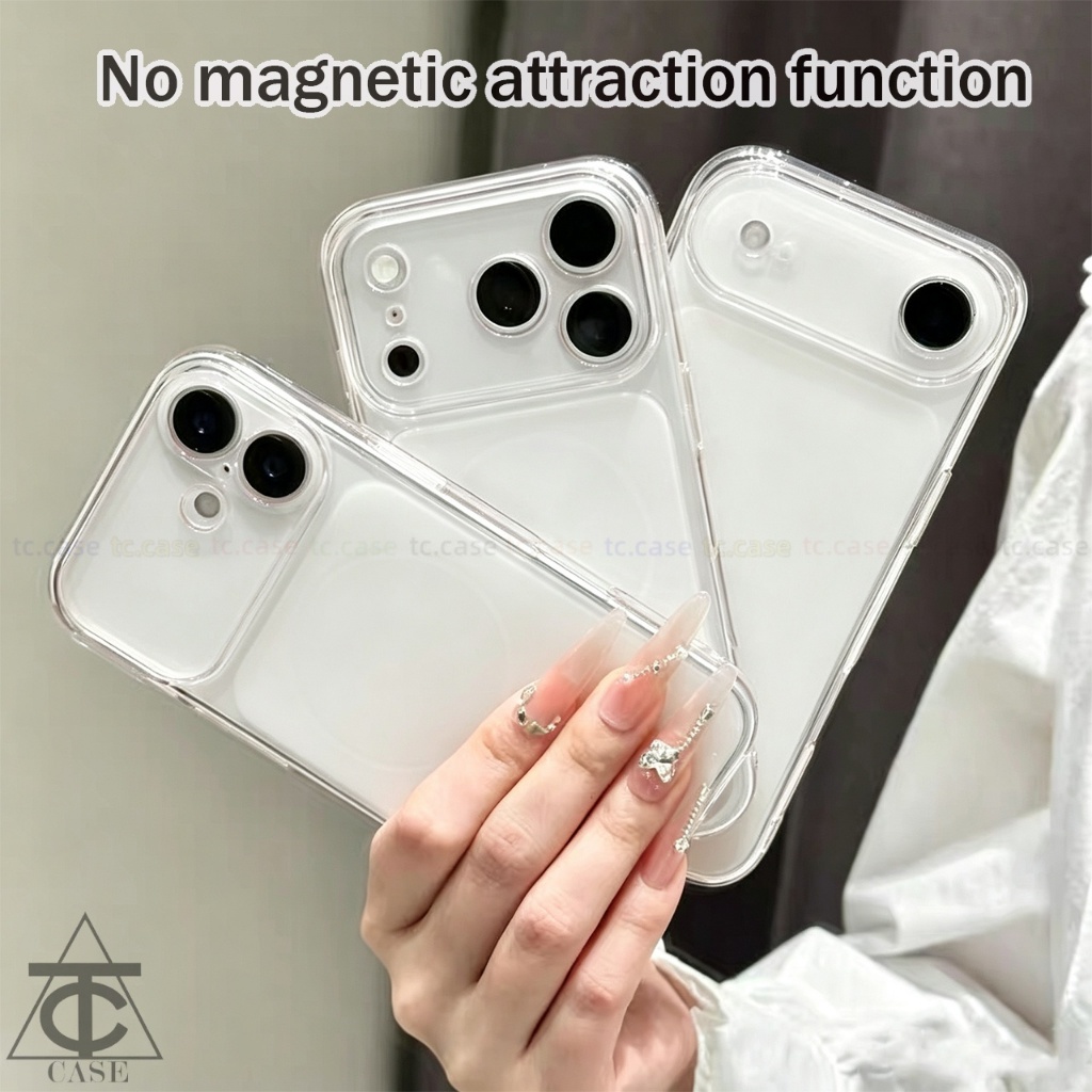 เคสโทรศัพท์แบบบางเฉียบ สีโปร่งแสง สำหรับ iPhone 17 14 13 15 11 12 16 Pro Max ฝาหลังแบบหน้าต่างบานใหญ่ผิวขุ่น
