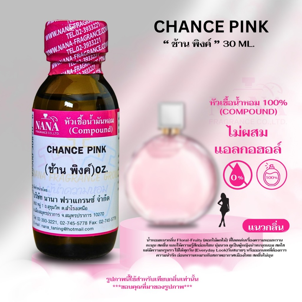 หัวเชื้อน้ำหอม 100% กลิ่นช้าน พิงค์(CHANCE PINK)