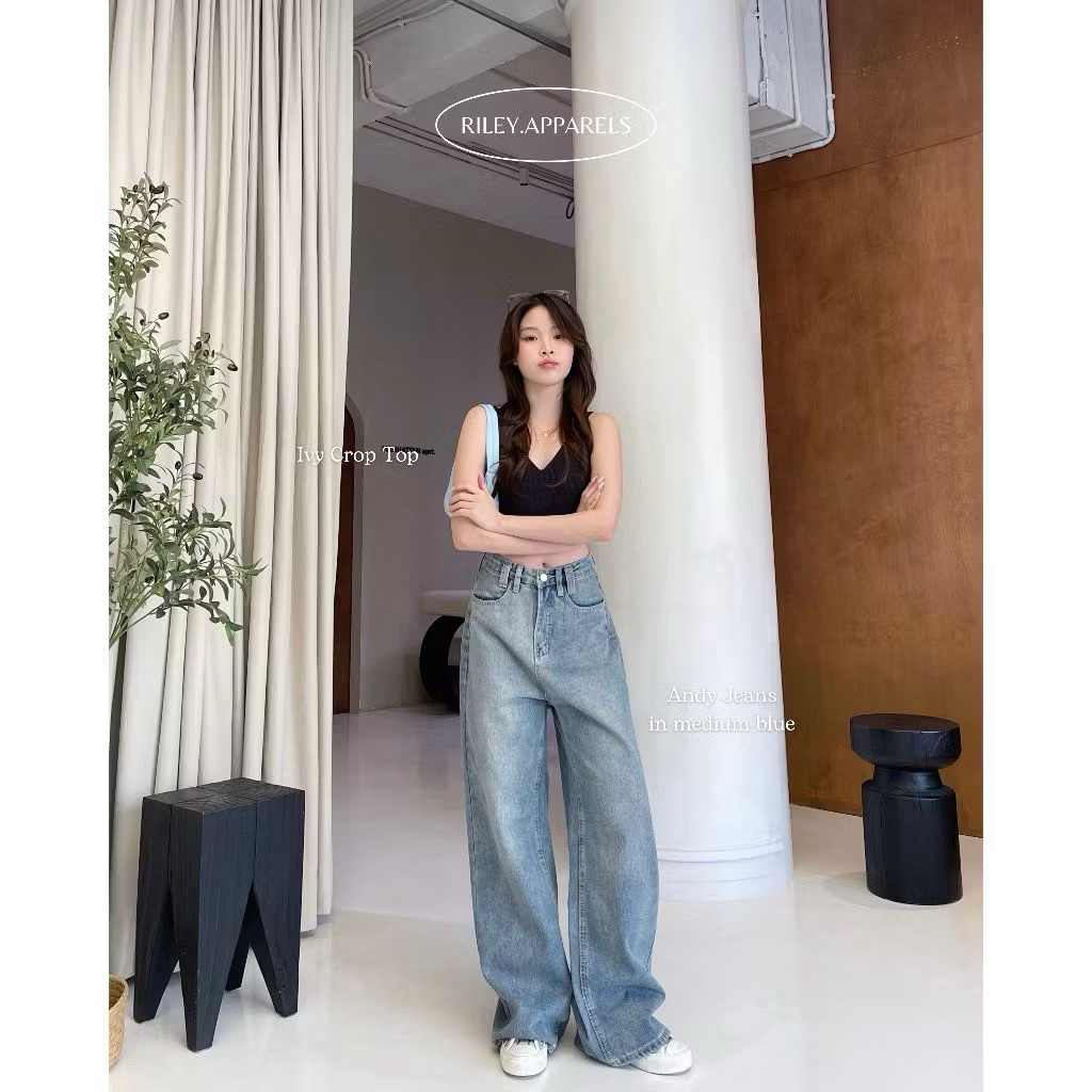 ส่งต่อกางเกงยีนส์ Riley.apparels - Andy Jeans สี medium blue ไซส์ M