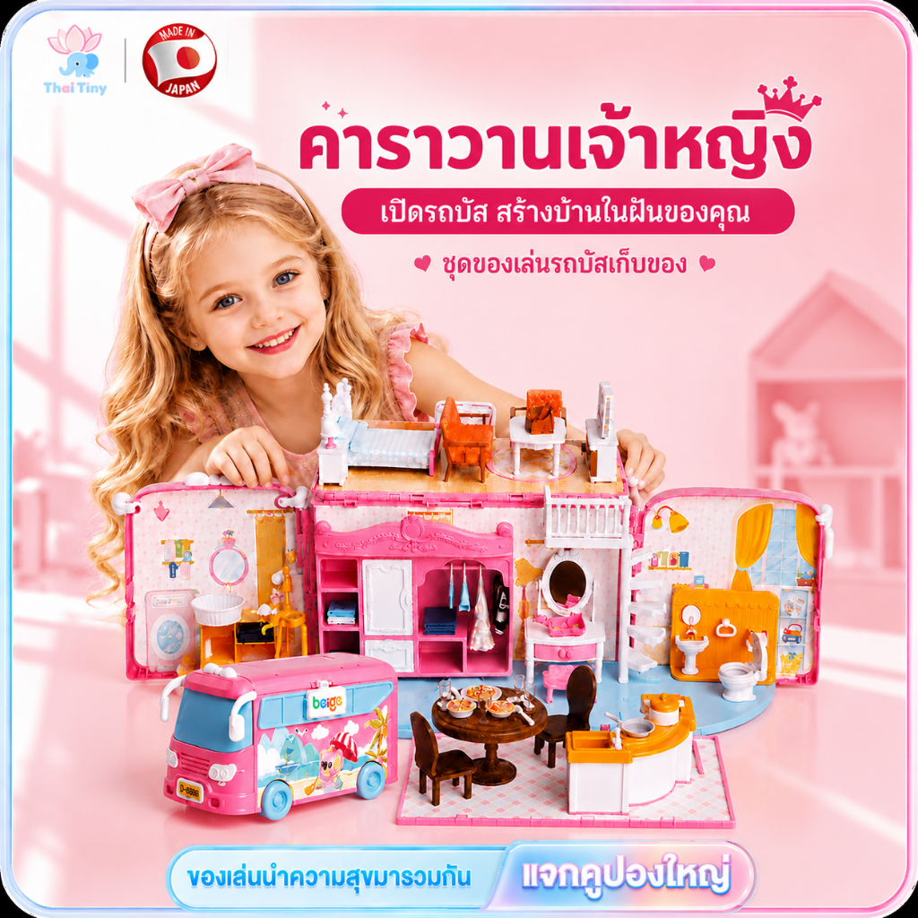 รถขายไอศกรีมเด็ก มีไฟ ชุดของเล่นขายของ รถเข็นขนม เล่นบทบาทสมมติ ของเล่นเด็ก