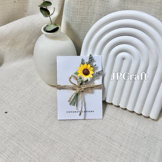 JPCraft🌻-การ์ดอวยพร การ์ดเเต่งดอกไม้แห้ง การ์ดดอกทานตะวัน เขียนข้อความด้านในได้(FC3)