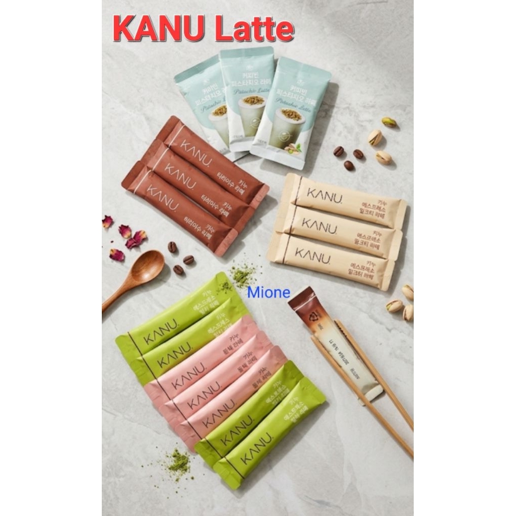 กาแฟสำเร็จรูป Kanu, กาแฟผง Mocha, Vanilla, matcha, dolce, tramisu, milk tea, pistachio