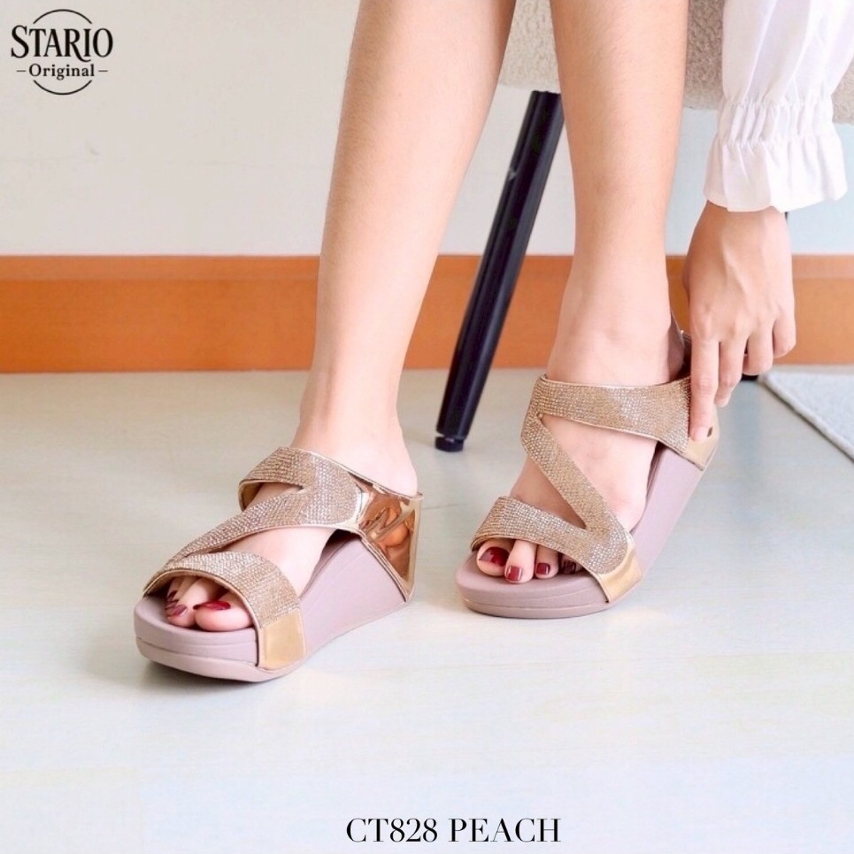 Stario 🌟CT828 สูง2.5นิ้ว หน้าสวม เท้าอวบ+1❗️รองเท้าสุขภาพผู้หญิงพรีเมียม รุ่นใหม่ ใส่สบาย นุ่มหรู ดีไซน์แฟชั่น