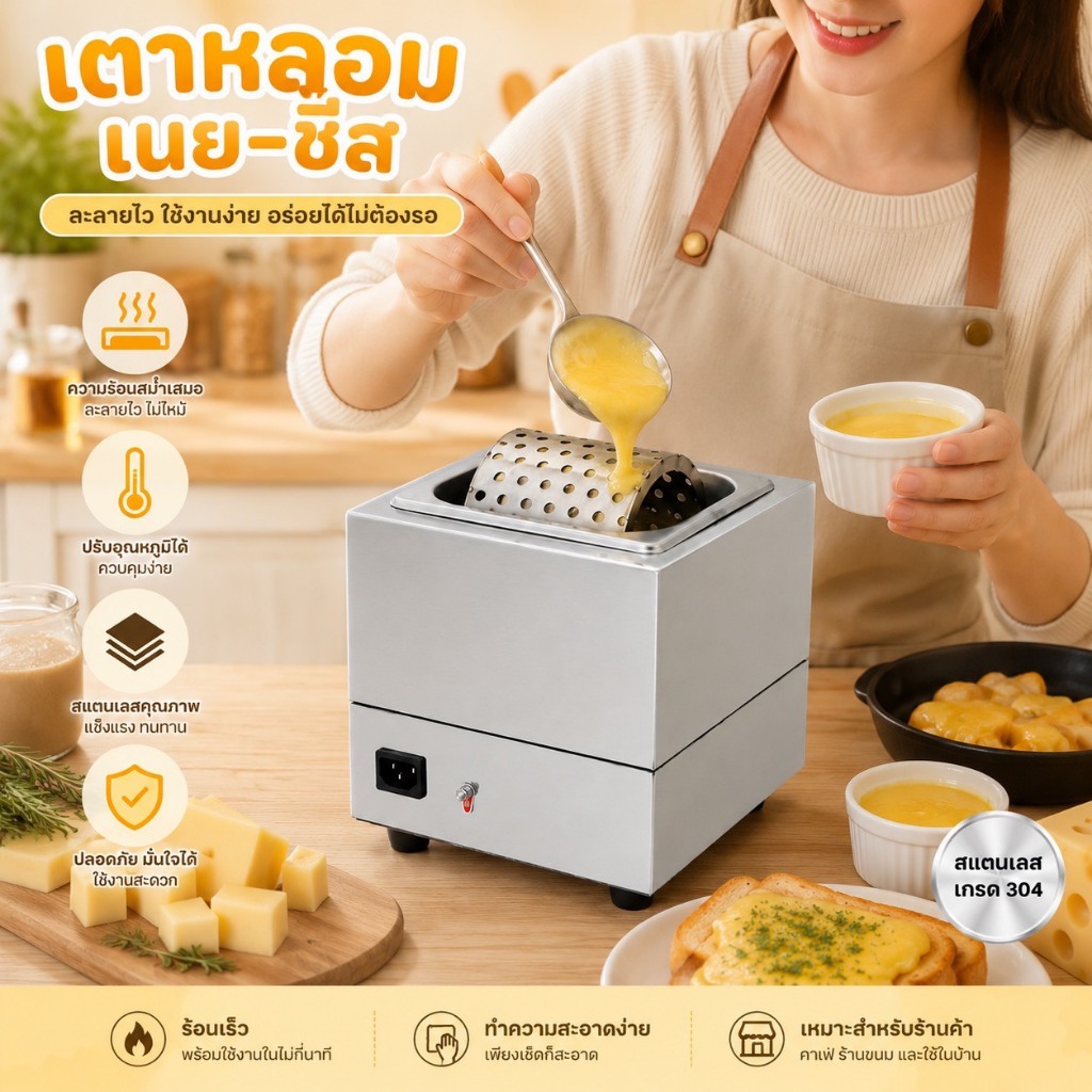 เครื่องทาเนยไฟฟ้าZB- NP323 ละลายเนย และปรับอุณหภูมิได้ 30-80°C ทาเนย