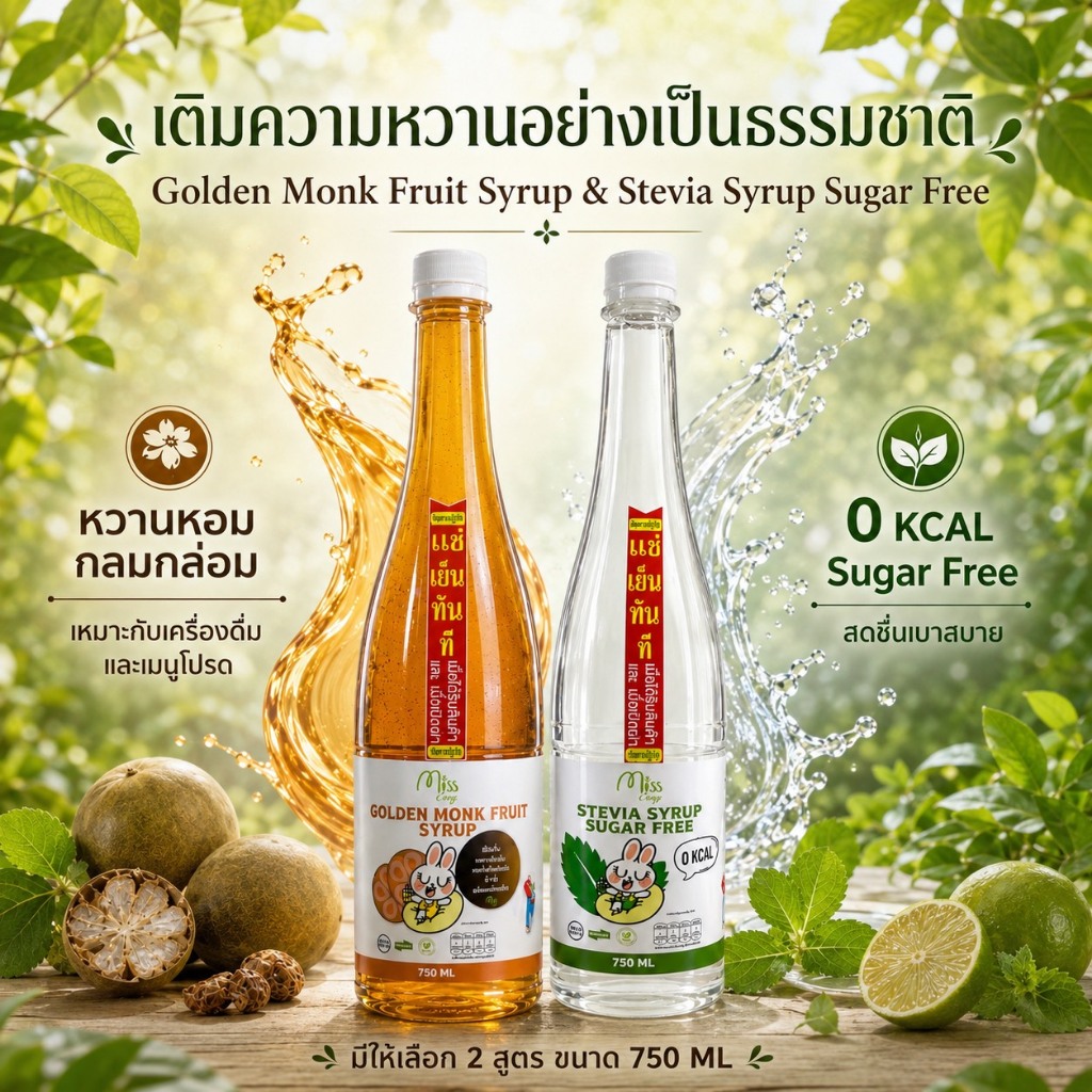 💝ล๊อตใหม่ keto 💝ไซรัปหล่อฮังก๊วยสีทอง 750ml ปราศจากน้ำตาลทราย ใช้ปรุงอาหาร ขนม เครื่องดื่ม