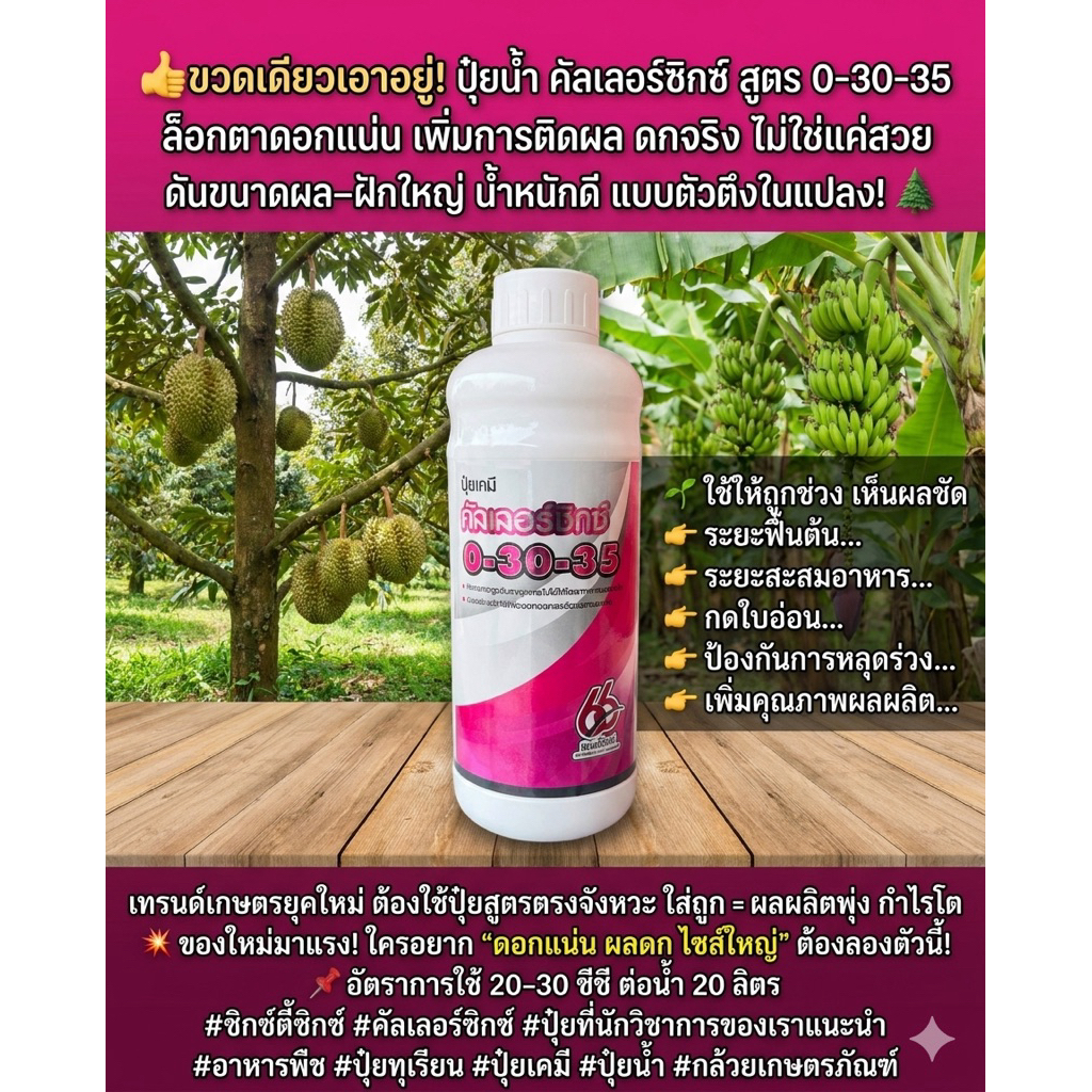 ปุ๋ยน้ำ คัลเลอร์ซิกซ์ สูตร 0-30-35