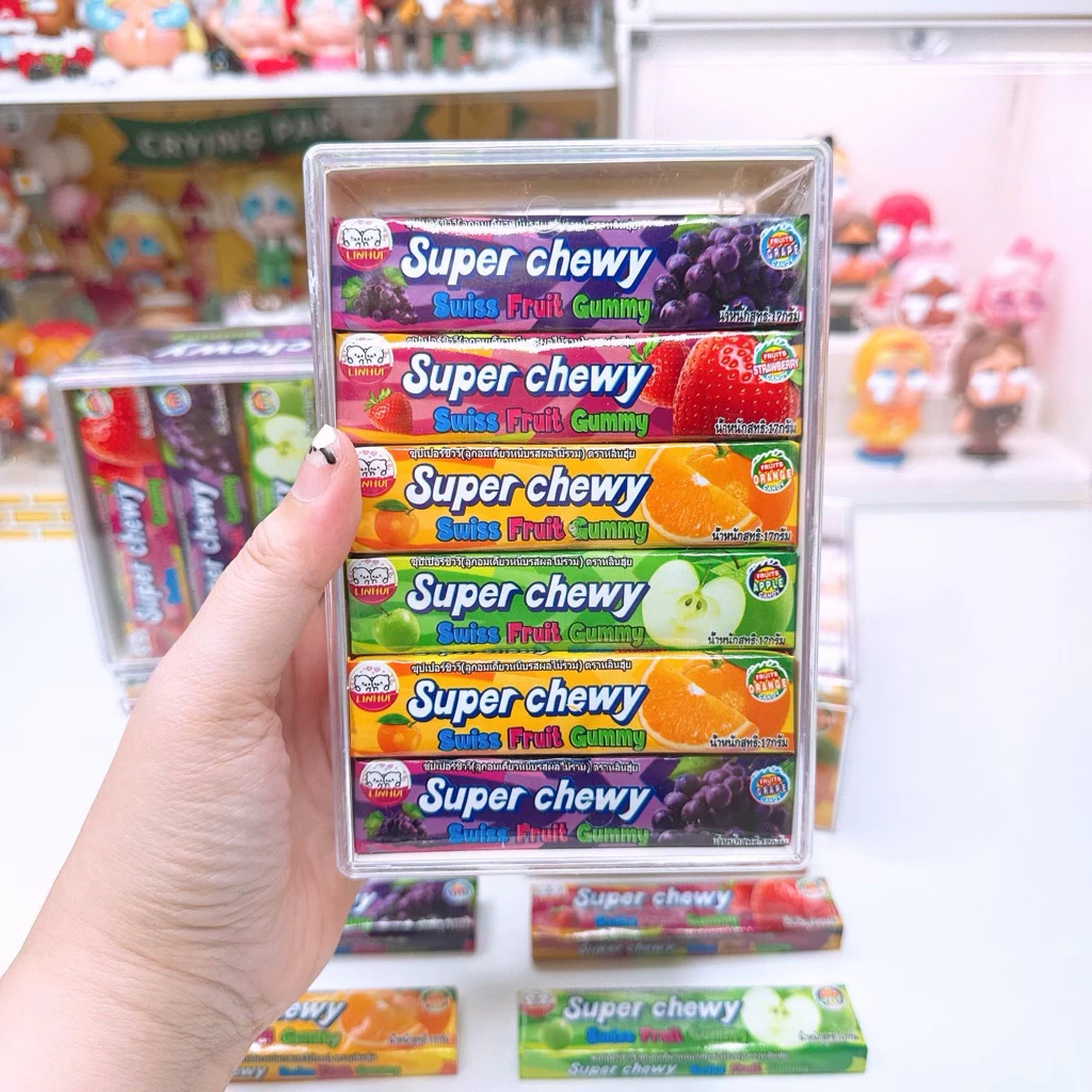 ซุปเปอร์ชิลวี่ ลูกอมซูกัส 4 รส ( 1 ตลับ 30 ชิ้น ) มีอย.ไทย JELLYBEAN jelly berry