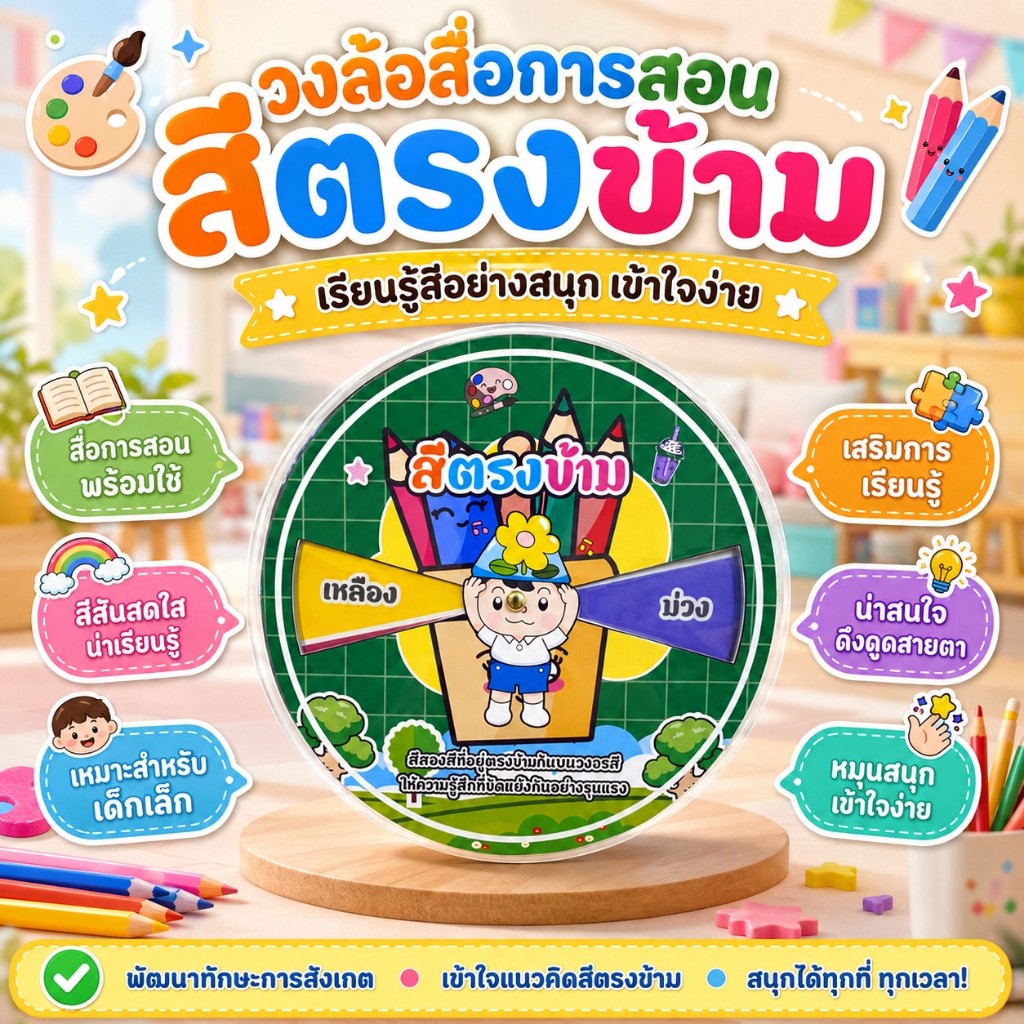 สื่อการสอน ศิลปะ วงล้อสีคู่ตรงข้าม