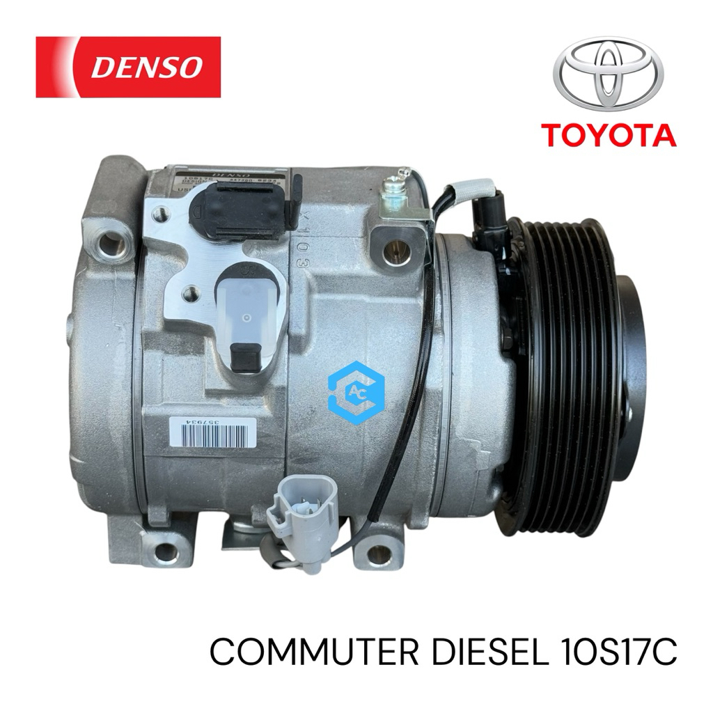 9475 คอมใหม่แท้เด็นโซ่ คอมมิวเตอร์ ดีเซล 05-18 พร้อมครัช COMPRESSOR COMMUTER DIESEL DENSO 10S17C 7PK 9474,9475