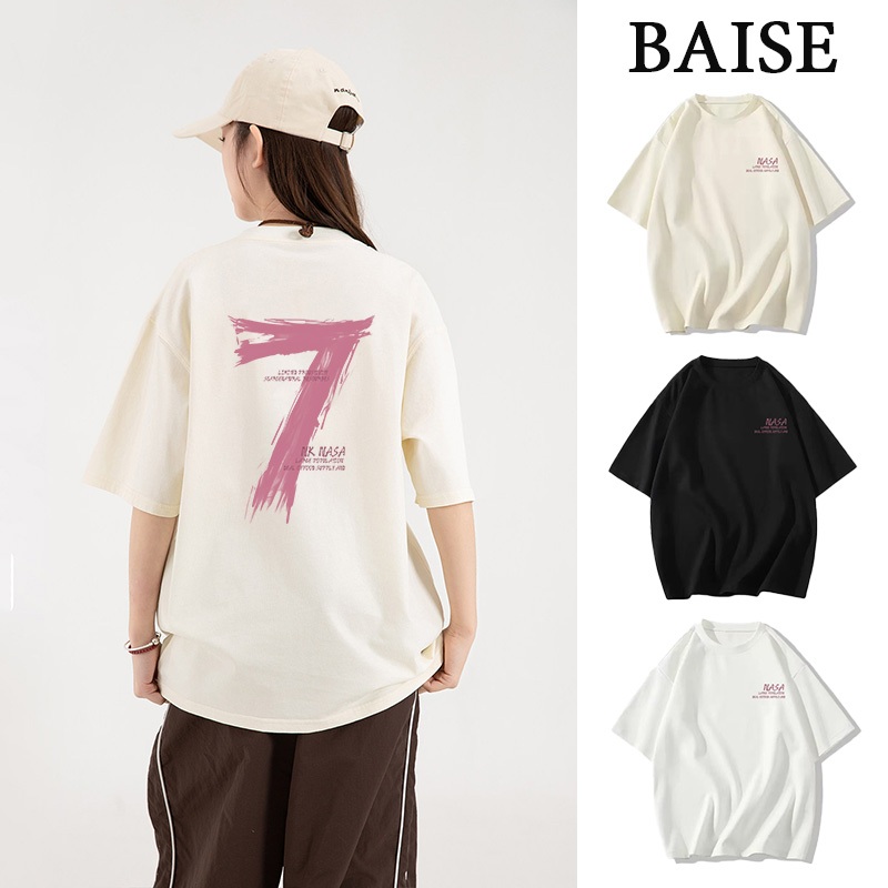 【BAISE T-shirt】จัดส่งจากไทย🔥เสื้อยืดแขนสั้น เสื้อยืดผ้าฝ้าย ทรงหลวม คอกลม ไซส์ใหญ่ แบบนิ่ม ใส่สบาย สไตล์เกาหลี S-3XL