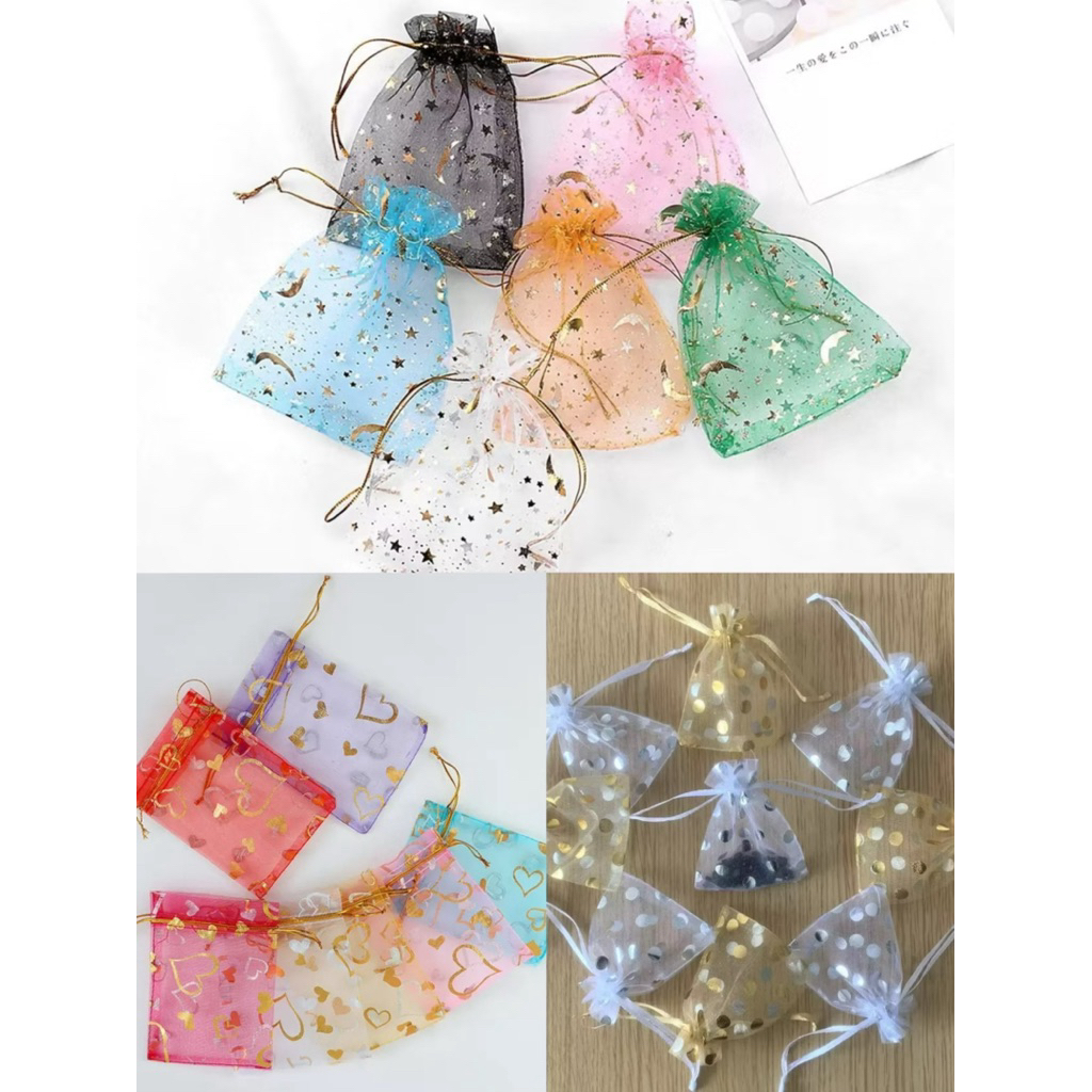 A068 พร้อมส่ง(แพค50ใบ) ถุงผ้าแก้ว ใส่ของชำร่วย ของรับไหว้ ของขวัญ เครื่องประดับ สังฆทาน แพคเกจขนม