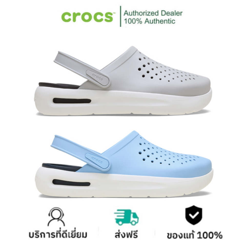 🏆ของแท้ 100%🏆CROCS InMotion Clog รองเท้าลำลองผู้ใหญ่ Unisex sandals - Grey/Sky blue 209964-1FT /4NS