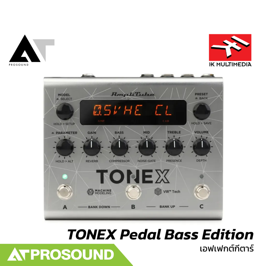 IK Multimedia TONEX Pedal Bass Edition เอฟเฟกต์เบส 150 พรีเซ็ต พร้อม Audio Interface AT Prosound