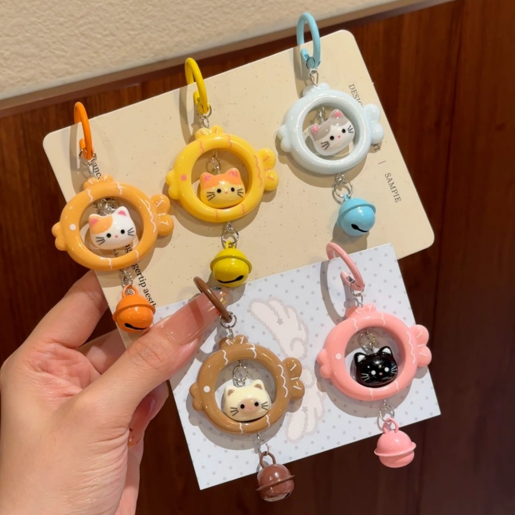ร้านไทย พร้อมส่ง!! พวงกุญแจแมว พวงกุญแจ keychain ที่ห้อย airpod แมวสามสี แมวสีสวาท แมวดำ แมวเทา