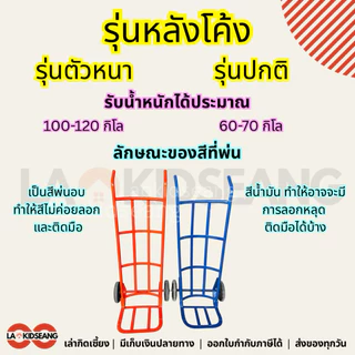 รถเข็นใส่ของ2ล้อ รถเข็นเหล็ก สีน้ำเงิน หลังโค้ง หลังตรง ล้อแม๊กซ์พีวีซี 8