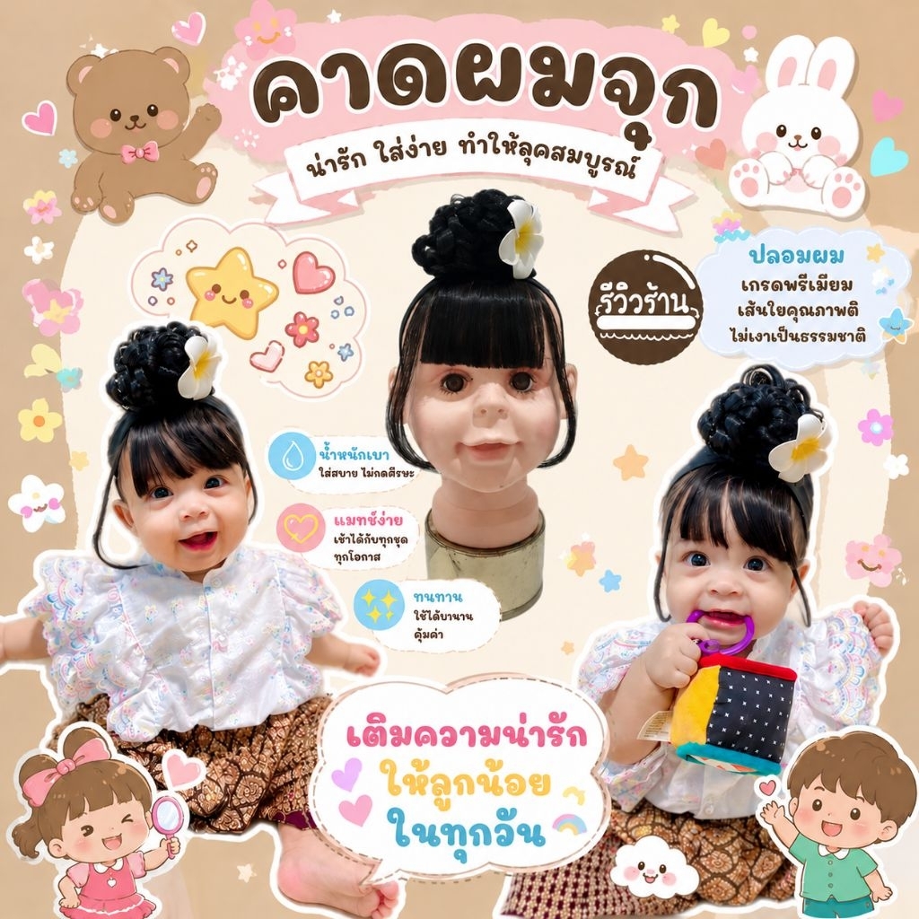 วิกคาดผมจุกวิกผมเด็ก