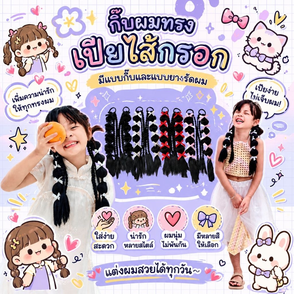กิ๊บผมทรงเปียไส้กรอก