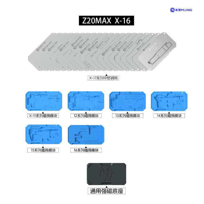 MiJing Z20 Pro/Max เมนบอร์ดกลาง Soldering แม่แบบแพลตฟอร์มสำหรับ  X-17Pro MAX ชั้นกลาง BGA ดีบุกปลูกโคมไฟ