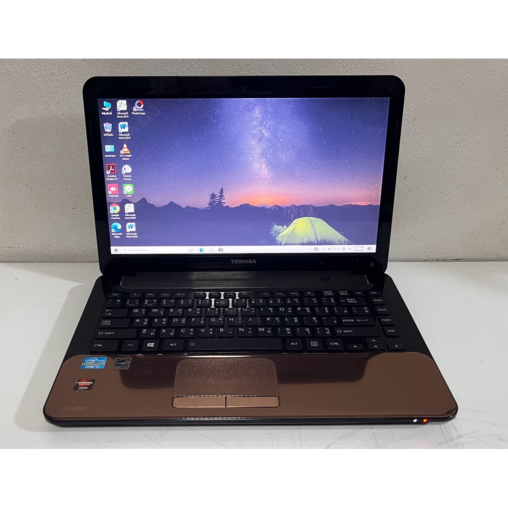 โน๊ตบุ๊ค Notebook มือสอง Toshiba Core i7 Gen3 Ram 8G SSD120G จอ 14" แบตใหม่
