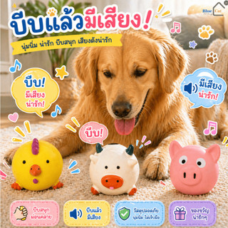 Bluecat19 ลูกบอลบีบมีเสียง สำหรับสุนัข ของเล่นลูกบอลหมา บอลยางของเล่นสัตว์เลี้ยง DogToy ทนกัด สำหรับน้องหมา