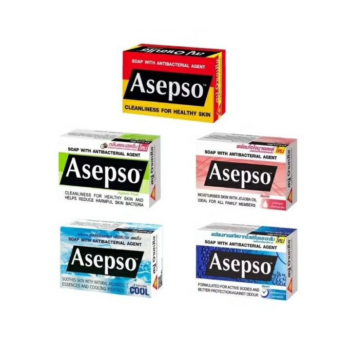 Asepso Soap [1 ก้อน] อาเซปโซ โซป ไฮจินิค เฟรช / ออริจินัล / ซูธทิ่ง คูล / เจนเทิล / สปอร์ต [70/80กรัม/ก้อน]