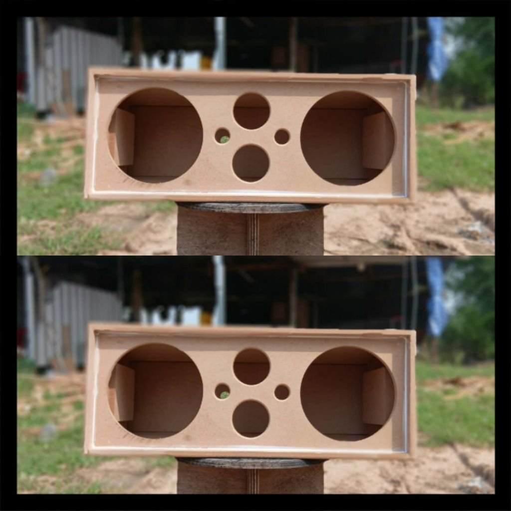 ตู้เสียงกลาง 2×2ดอก8นิ้ว แหลม4นิ้วไม้MDF12มิล งานดิบ