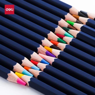 ดินสอสีไม้ Deli 24/36/48/72 สี กล่องเหล็ก สีเข้มสด เม็ดสีแน่น เหมาะวาดภาพและงานศิลปะ Colored Pencil