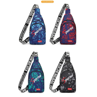 พร้อมจัดส่ง กระเป๋าสะพายข้าง คาดอก Sportse ผ้าไนลอนหนา กันน้ำคุณภาพ ใช้สายชาร์จ หรือหูฟังได้ มี4สี น้ำเงิน แดง เขียว ดำ