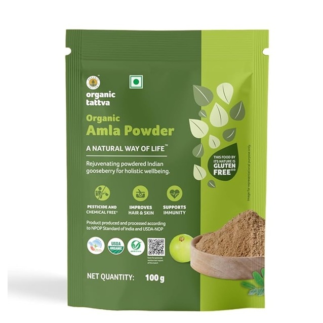 ผงมะขามป้อม ออร์แกนิค | Organic Amla Powder | USDA Certified |100g