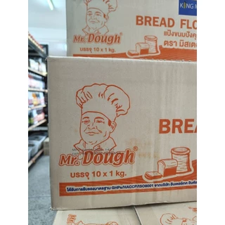 [ส่งฟรี] แป้งขนมปังตรามิสเตอร์โด 1kg.ยกลัง10ถุงEXP 4/10/26 mr.dough แป้งมิสเตอร์โดขนมปัง