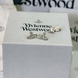 💓พร้อมส่ง💎เครื่องประดับVivienne Westwood Nano Solitaire Earrings⚡️ ของแท้💯