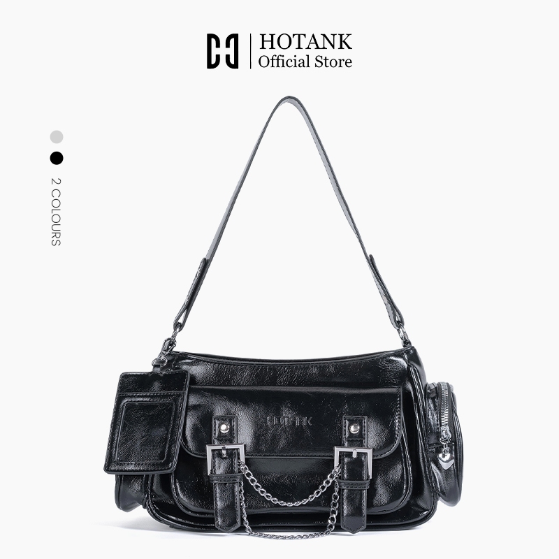 HOTANK กระเป๋าสะพายข้างผู้หญิง หนัง มีซองใส่การ์ดเล็กๆ ในตัว สะพายไขว้ก็ได้