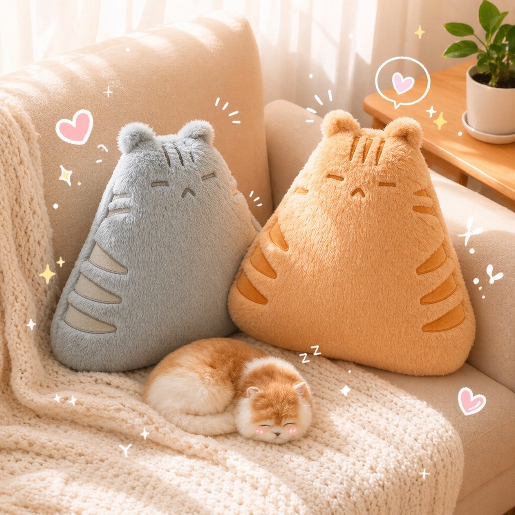 ส่งจากไทย🍙 หมอนอิง แมวโอนิกิริ Onigiri Cat Pillow ตุ๊กตาแมวข้าวปั้น น่ารักมาก กอดนุ่ม ตกแต่งบ้าน สไตล์ญี่ปุ่น 56034