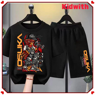 [Kidwith]ชุดเสื้อเชิ้ตแขนสั้นและกางเกงขาสั้นฟาร์มสไตล์ไทย สำหรับเด็ก COD เสื้อผ้าเด็ก ดีไซน์ทันสมัย เสื้อผ้าเด็