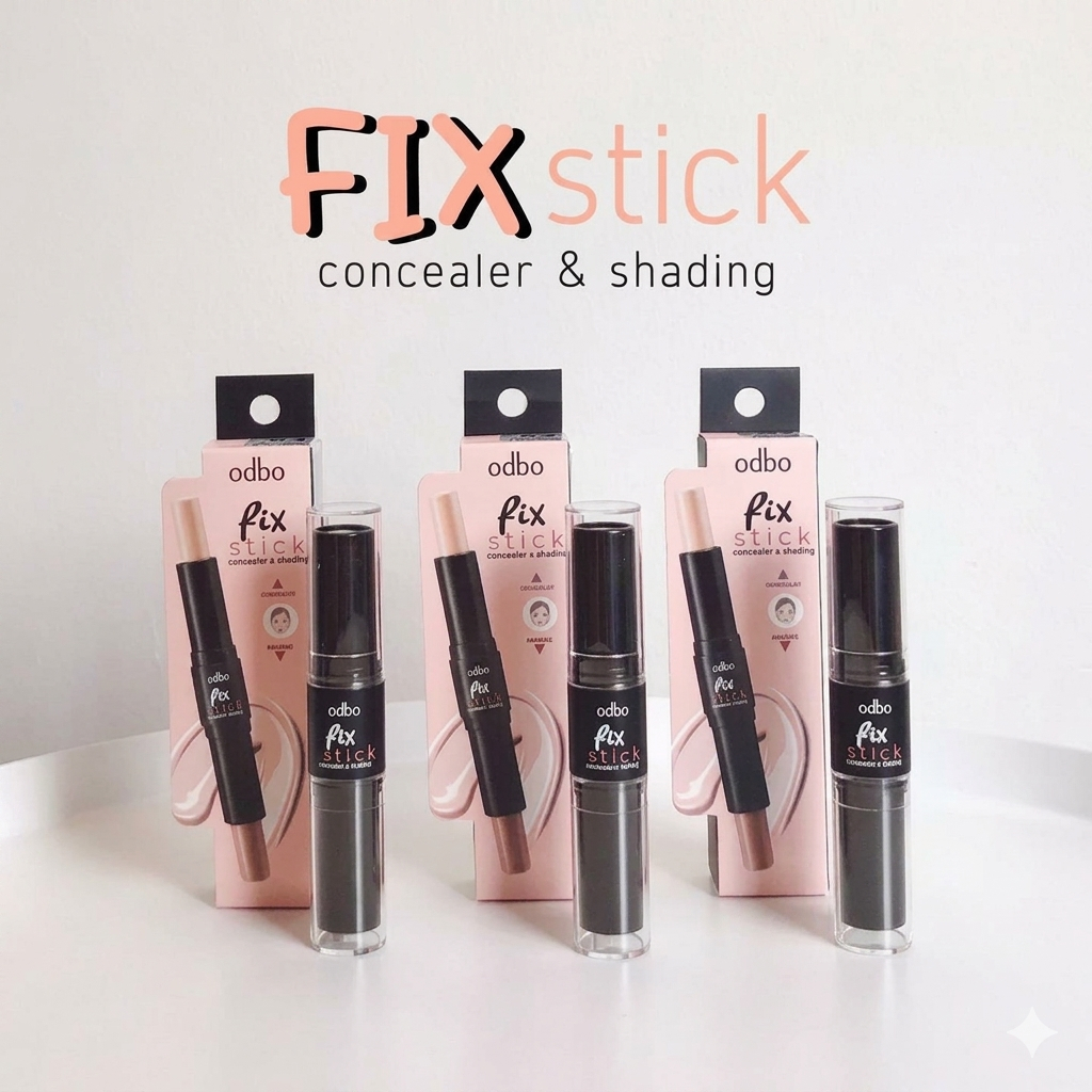 (OD450)Odbo Fix Stick Concealer x Shading 6 g. โอดีบีโอ ฟิกซ์ สติ๊ก คอนซีลเลอร์ เอ็กซ์ เฉดดิ้ง (1 ชิ้น)