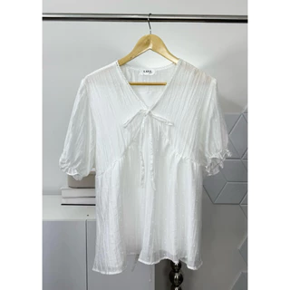 B26 เสื้อคอวี แขนตุ๊กตา สำหรับสาวอวบ อก38-48 lanastore *มีซับใน