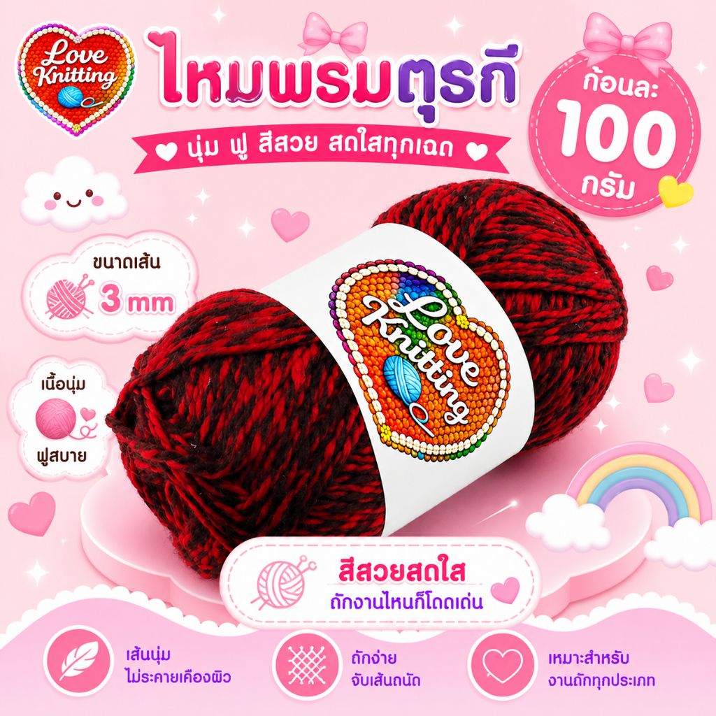 WA99-100g ไหมพรมตุรกี ไหมพรม ไหมพรมเส้นนุ่ม ไหมเส้นเงานุ่ม ไหมพรมคุณภาพ ไหมพรมเนื้อนุ่ม ไหมพรม