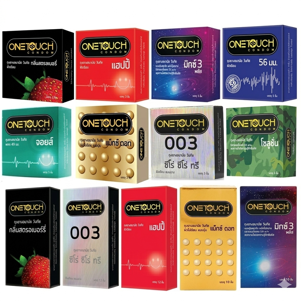 ถุงยางอนามัย Onetouch วันทัช เลือกแบบได้ แท้ 100% รวมขนาด กล่องเล็ก/ใหญ่