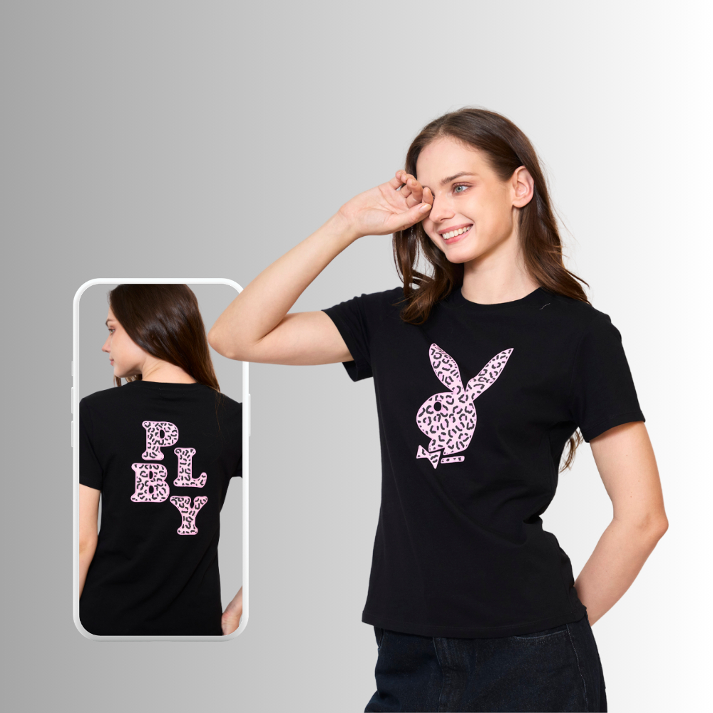 PLAYBOY 06PB เสื้อT-SH  เสื้อผ้าผู้หญิง/เสื้อ/เสื้อยืดสีดำ รุ่น P1WT265TB033BK