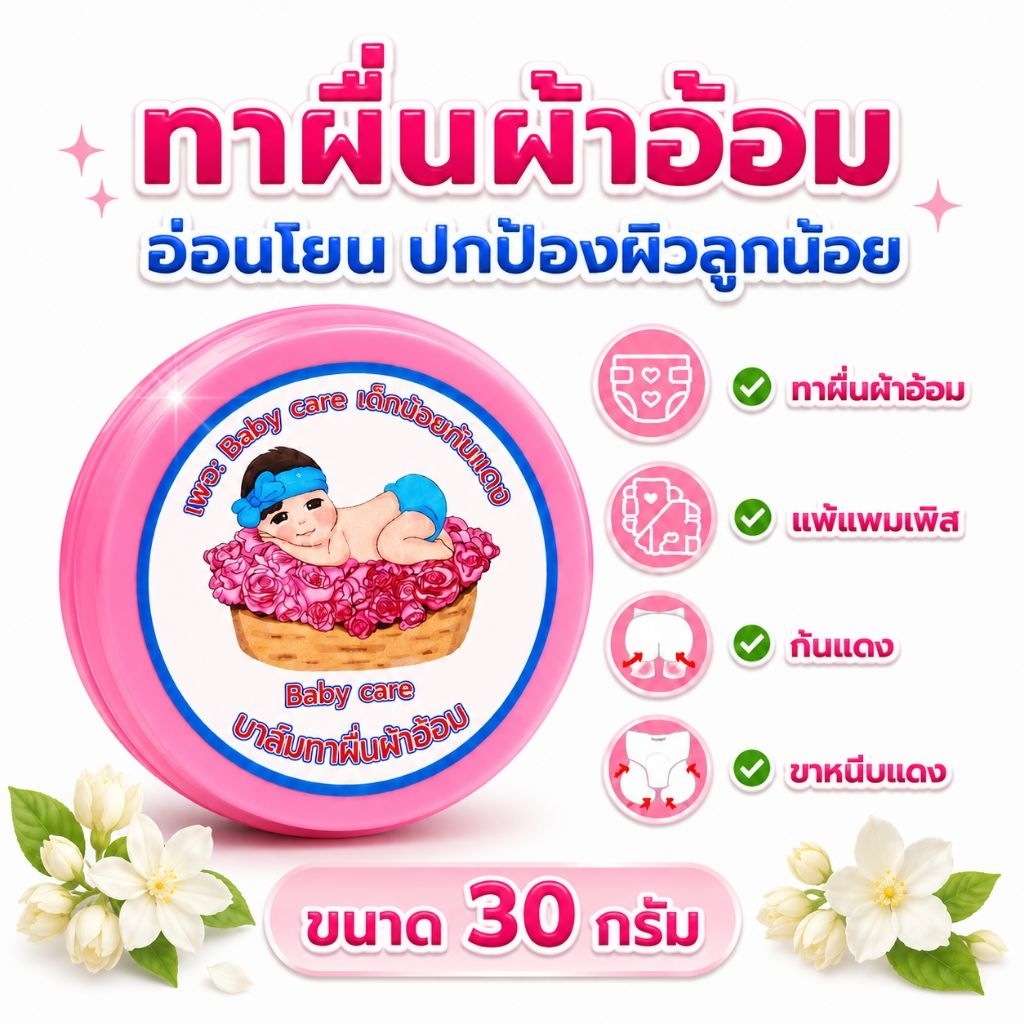 Babycare (ครีมทาผื่นผ้าอ้อม/ครีมทาก้นเด็ก)  ขนาด 30 กรัม
