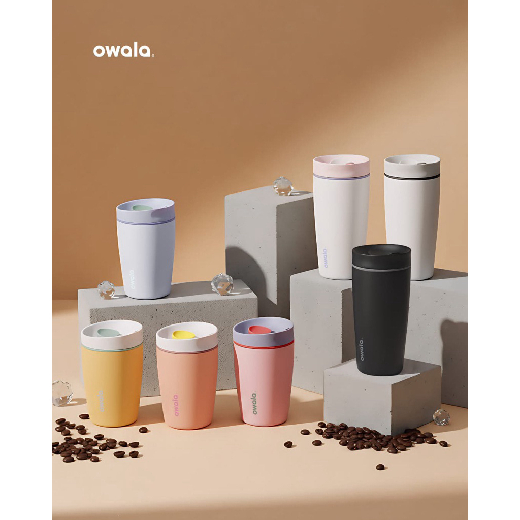 🔆*พร้อมส่ง* 🔆 Owala SmoothSip 20oz.  Slider  Stainless / Ceramic  รุ่นใหม่ไม่มีที่จับ💖ของแท้💯