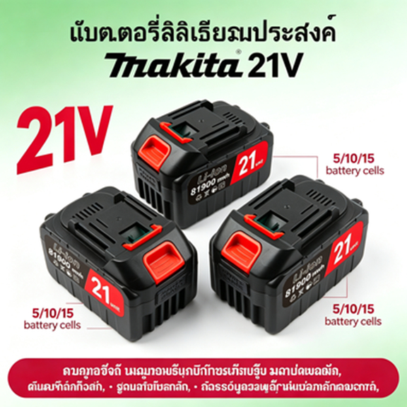 Makita แบตเครื่องตัดหญ้าไร้สาย แบตเตอรี่เครื่องตัดหญ้าไฟฟ้า สว่านไร้สายแบตเตอรี่ แบตเตอรี่ลิเธียม