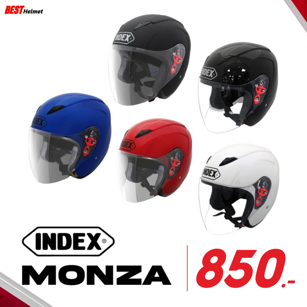 หมวกกันน็อค ครึ่งใบ Open Face INDEX รุ่น Monza ราคา 850.- เท่านั้น