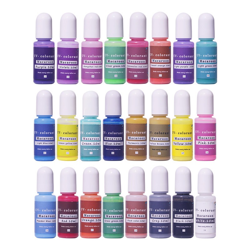 เอสเซ้นส์สีมัน สีน้ำสีทึบ สีมันวาว ผสมเรซิ่น สี Uv/ab 24สี