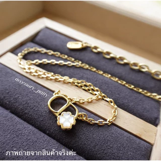 ✨สร้อยคอ รุ่นA16 งานจี้สวยน่ารักตะมุตะมิค่ะ ดอกไม้สีขาวเปลือกมุกนูน แยกกลีบสวยเป๊ะค่ะ✨