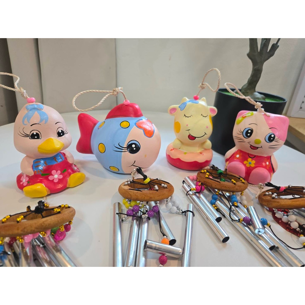 โมบายแขวนตุ๊กตาเซรามิกสัตว์น้อย
