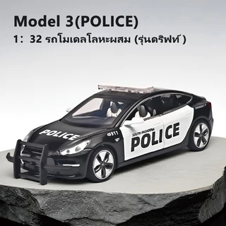 โมเดลรถ TESLA CYBERTRUCK POLICE อัลลอยของเล่นของขวัญวันเกิดสําหรับเด็กผู้ชาย